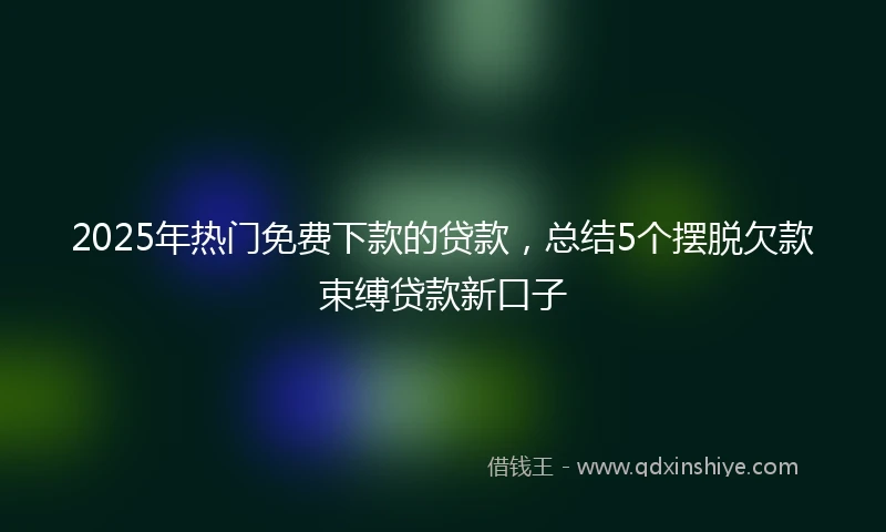 2025年热门免费下款的贷款，总结5个摆脱欠款束缚贷款新口子
