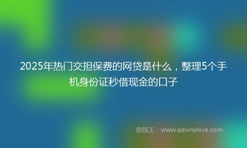 2025年热门交担保费的网贷是什么，整理5个手机身份证秒借现金的口子
