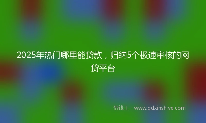 2025年热门哪里能贷款，归纳5个极速审核的网贷平台
