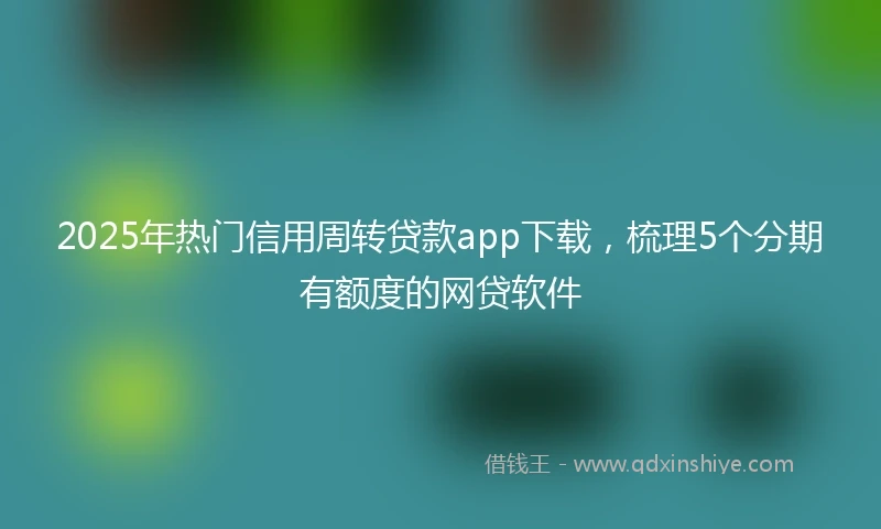 2025年热门信用周转贷款app下载，梳理5个分期有额度的网贷软件