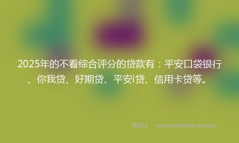 2025年的不看综合评分的贷款有：平安口袋银行、你我贷、好期贷、平安i贷、信用卡贷等。