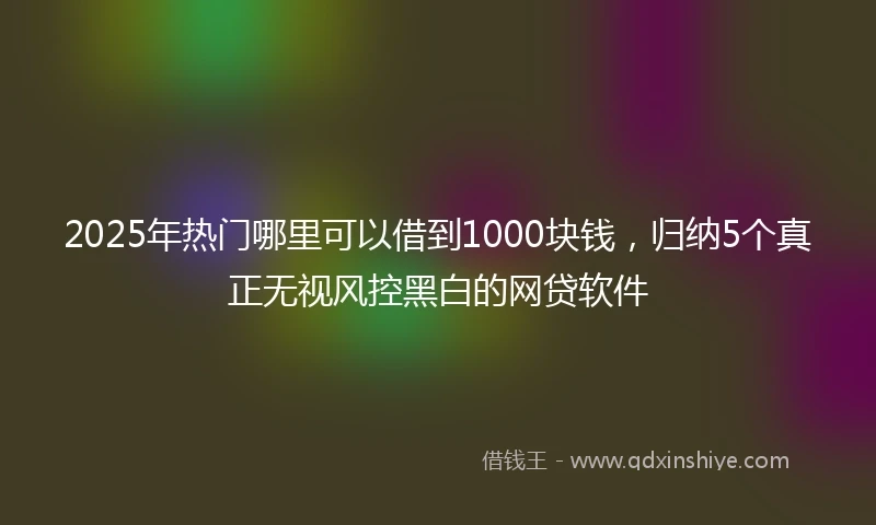 2025年热门哪里可以借到1000块钱，归纳5个真正无视风控黑白的网贷软件