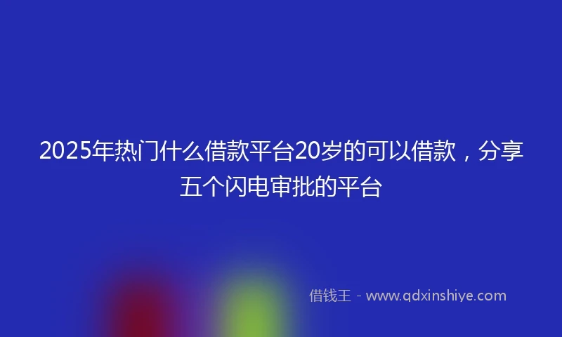 2025年热门什么借款平台20岁的可以借款，分享五个闪电审批的平台