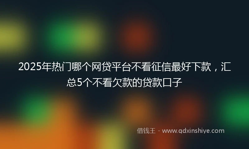 2025年热门哪个网贷平台不看征信最好下款，汇总5个不看欠款的贷款口子