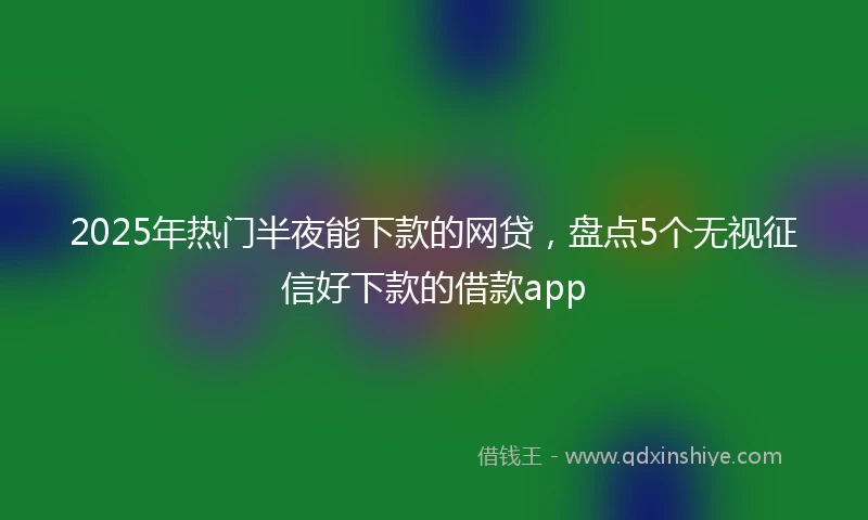 2025年热门半夜能下款的网贷，盘点5个无视征信好下款的借款app