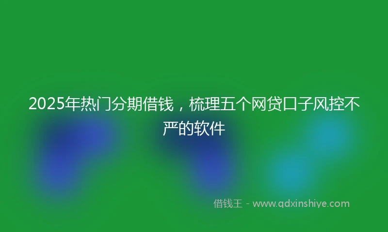 2025年热门分期借钱，梳理五个网贷口子风控不严的软件