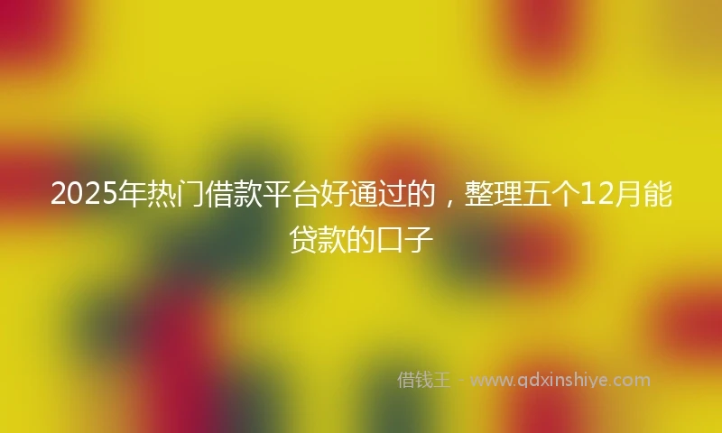 2025年热门借款平台好通过的，整理五个12月能贷款的口子