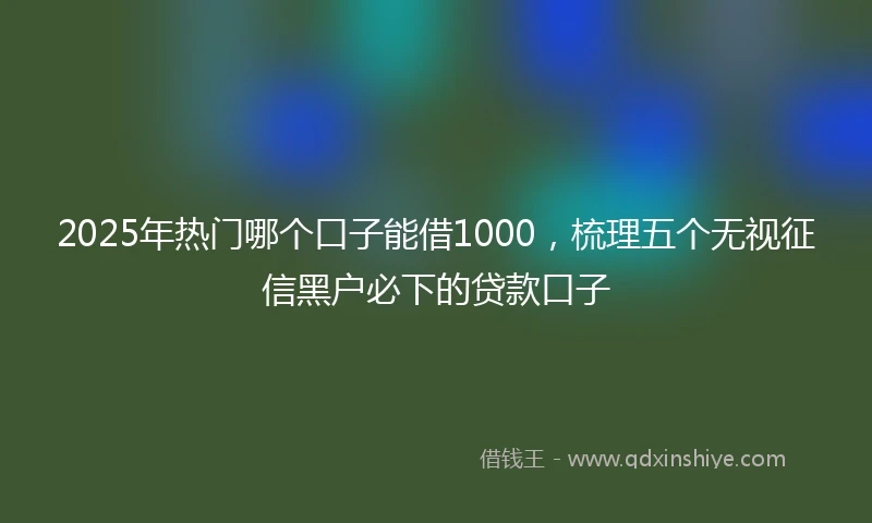 2025年热门哪个口子能借1000，梳理五个无视征信黑户必下的贷款口子