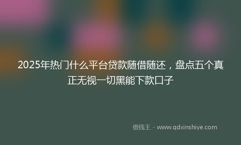 2025年热门什么平台贷款随借随还，盘点五个真正无视一切黑能下款口子