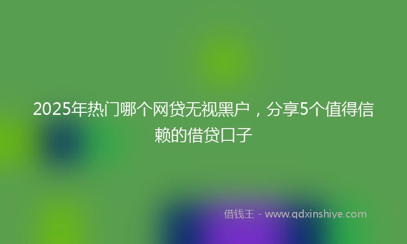2025年热门哪个网贷无视黑户，分享5个值得信赖的借贷口子