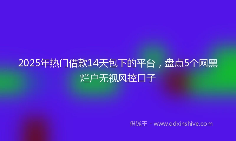 2025年热门借款14天包下的平台，盘点5个网黑烂户无视风控口子