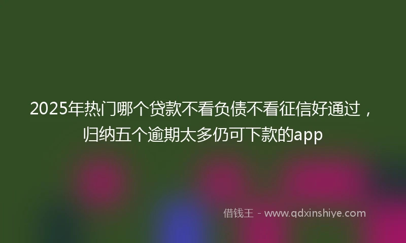 2025年热门哪个贷款不看负债不看征信好通过，归纳五个逾期太多仍可下款的app