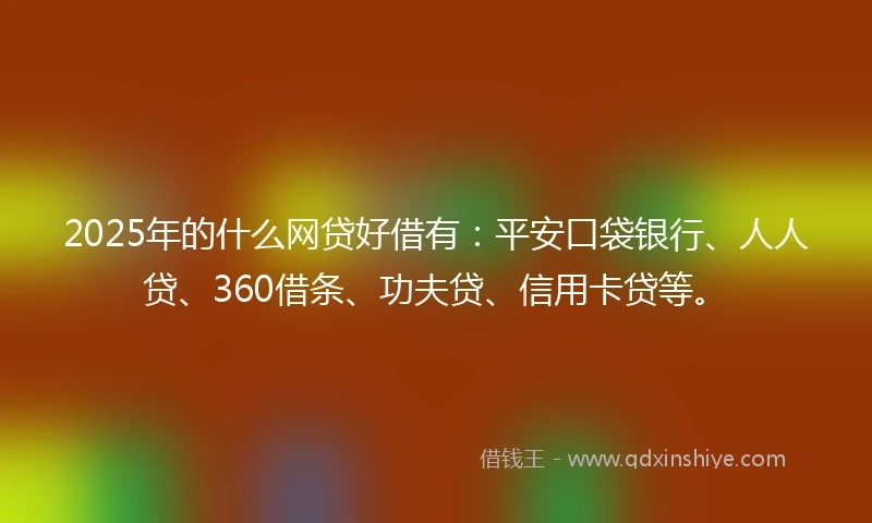 2025年的什么网贷好借有：平安口袋银行、人人贷、360借条、功夫贷、信用卡贷等。