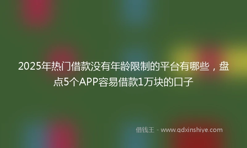 2025年热门借款没有年龄限制的平台有哪些，盘点5个APP容易借款1万块的口子