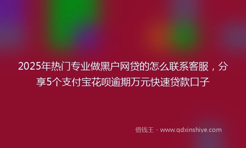 2025年热门专业做黑户网贷的怎么联系客服，分享5个支付宝花呗逾期万元快速贷款口子