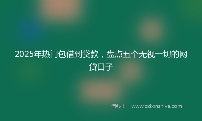 2025年热门包借到贷款，盘点五个无视一切的网贷口子