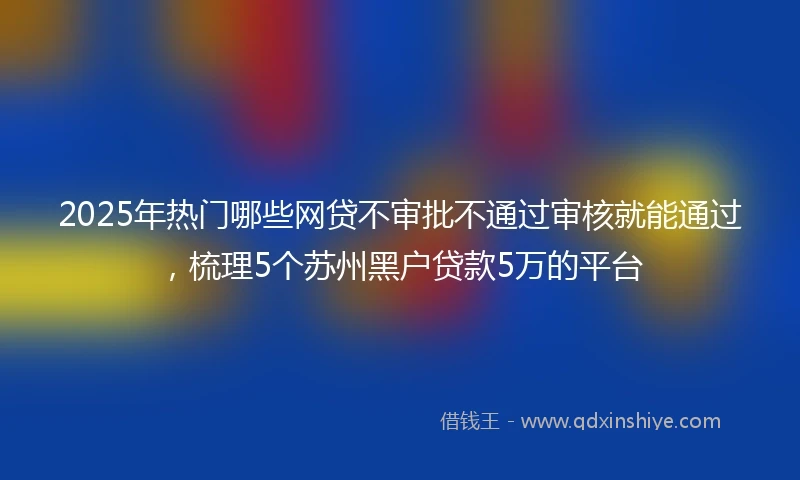 2025年热门哪些网贷不审批不通过审核就能通过，梳理5个苏州黑户贷款5万的平台