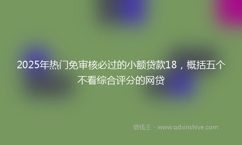 2025年热门免审核必过的小额贷款18，概括五个不看综合评分的网贷