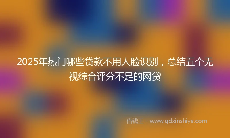 2025年热门哪些贷款不用人脸识别，总结五个无视综合评分不足的网贷