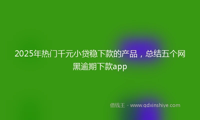 2025年热门千元小贷稳下款的产品，总结五个网黑逾期下款app