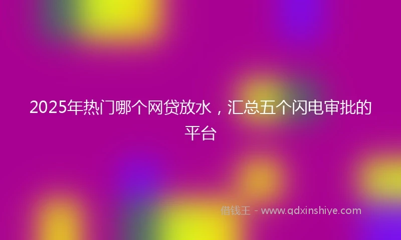 2025年热门哪个网贷放水，汇总五个闪电审批的平台