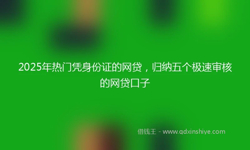 2025年热门凭身份证的网贷,归纳五个极速审核的网贷口子