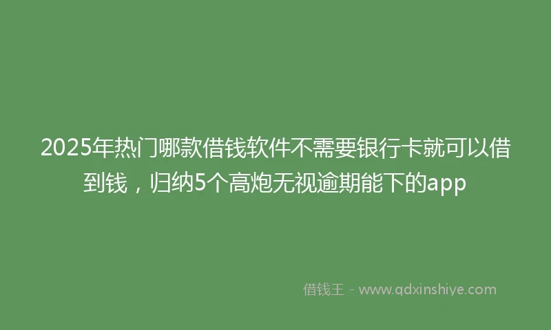 2025年热门哪款借钱软件不需要银行卡就可以借到钱，归纳5个高炮无视逾期能下的app