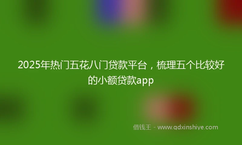 2025年热门五花八门贷款平台，梳理五个比较好的小额贷款app