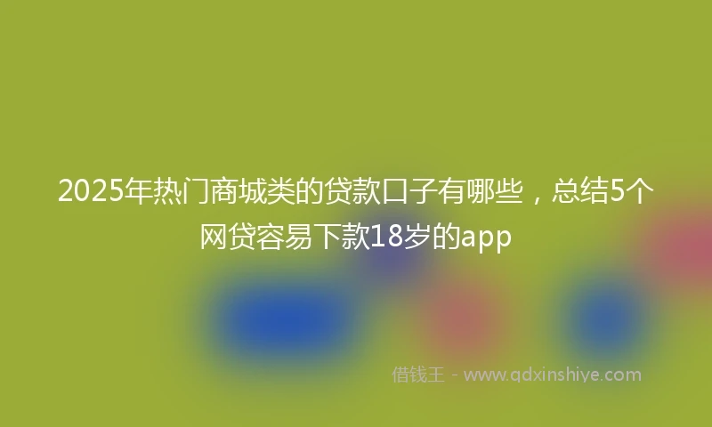 2025年热门商城类的贷款口子有哪些，总结5个网贷容易下款18岁的app