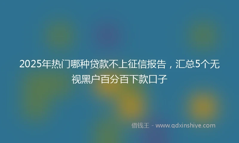 2025年热门哪种贷款不上征信报告，汇总5个无视黑户百分百下款口子