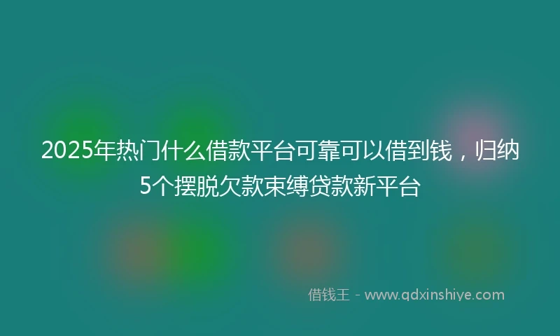 2025年热门什么借款平台可靠可以借到钱，归纳5个摆脱欠款束缚贷款新平台