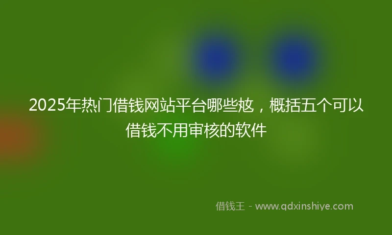 2025年热门借钱网站平台哪些奿，概括五个可以借钱不用审核的软件