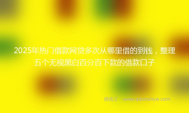 2025年热门借款网贷多次从哪里借的到钱，整理五个无视黑白百分百下款的借款口子