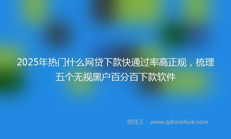 2025年热门什么网贷下款快通过率高正规，梳理五个无视黑户百分百下款软件