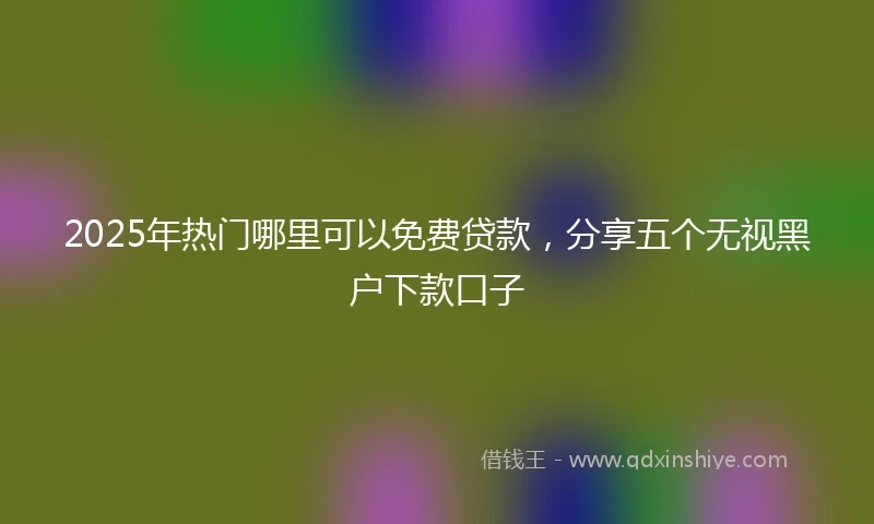 2025年热门哪里可以免费贷款，分享五个无视黑户下款口子