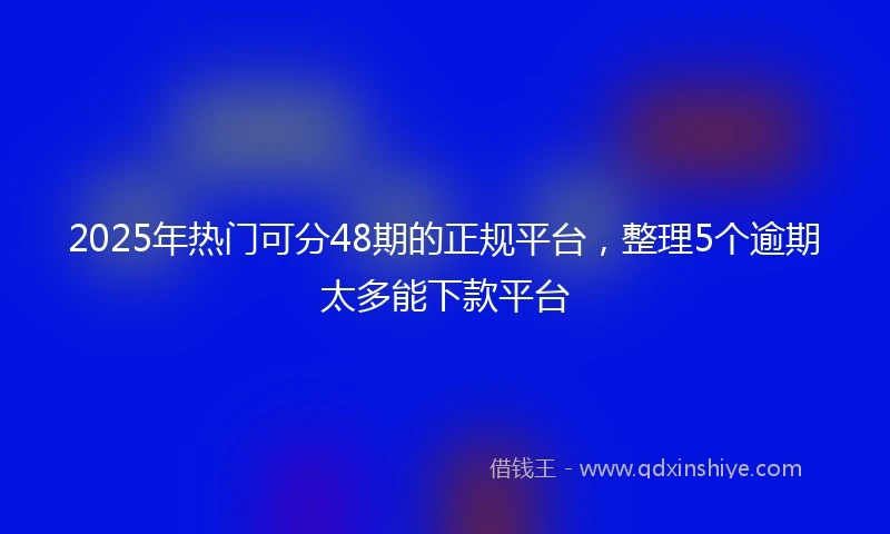 2025年热门可分48期的正规平台，整理5个逾期太多能下款平台