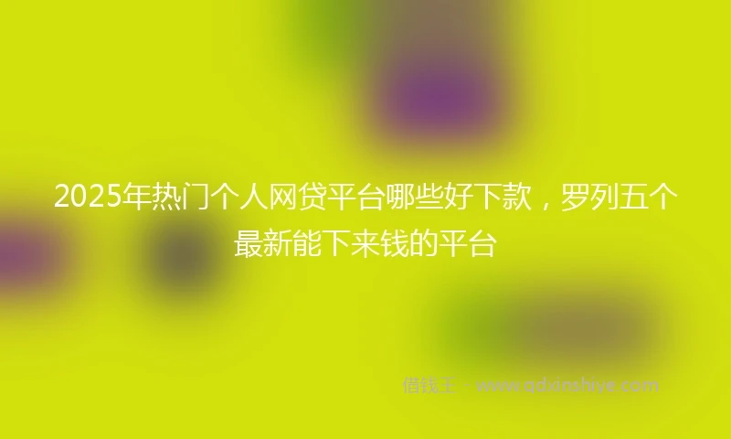 2025年热门个人网贷平台哪些好下款，罗列五个最新能下来钱的平台