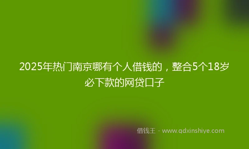 2025年热门南京哪有个人借钱的，整合5个18岁必下款的网贷口子