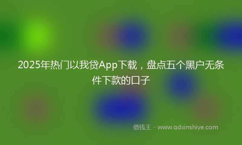 2025年热门以我贷App下载，盘点五个黑户无条件下款的口子