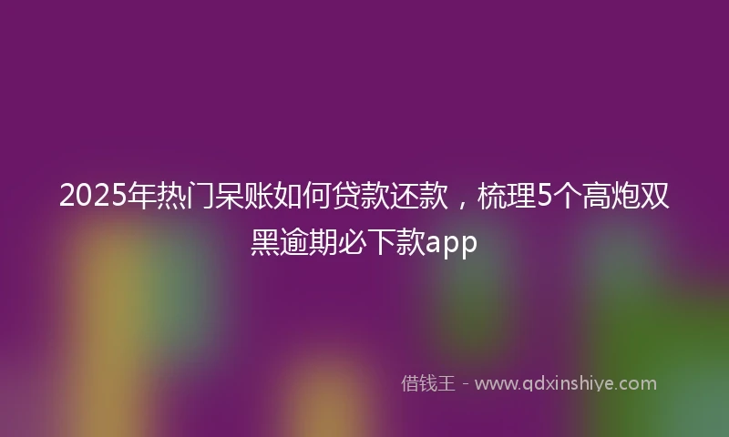 2025年热门呆账如何贷款还款,梳理5个高炮双黑逾期必下款app