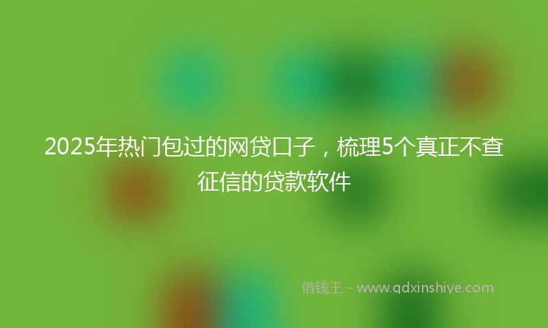 2025年热门包过的网贷口子，梳理5个真正不查征信的贷款软件