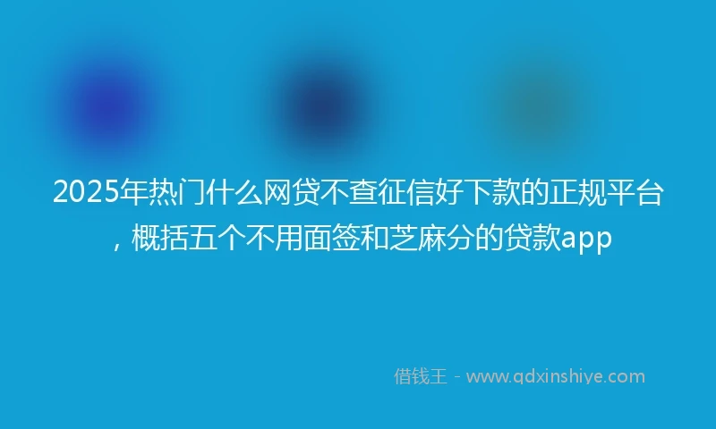 2025年热门什么网贷不查征信好下款的正规平台，概括五个不用面签和芝麻分的贷款app