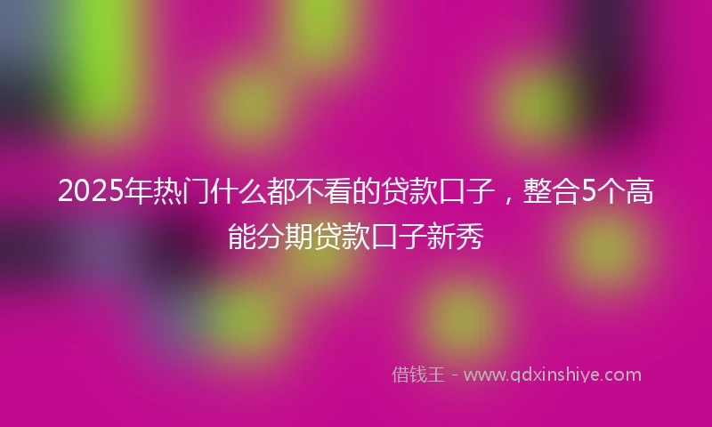 2025年热门什么都不看的贷款口子，整合5个高能分期贷款口子新秀
