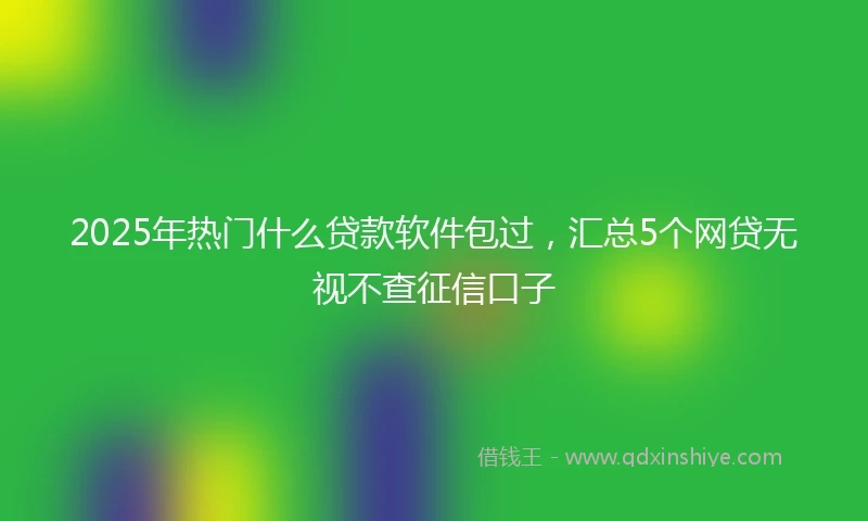 2025年热门什么贷款软件包过，汇总5个网贷无视不查征信口子