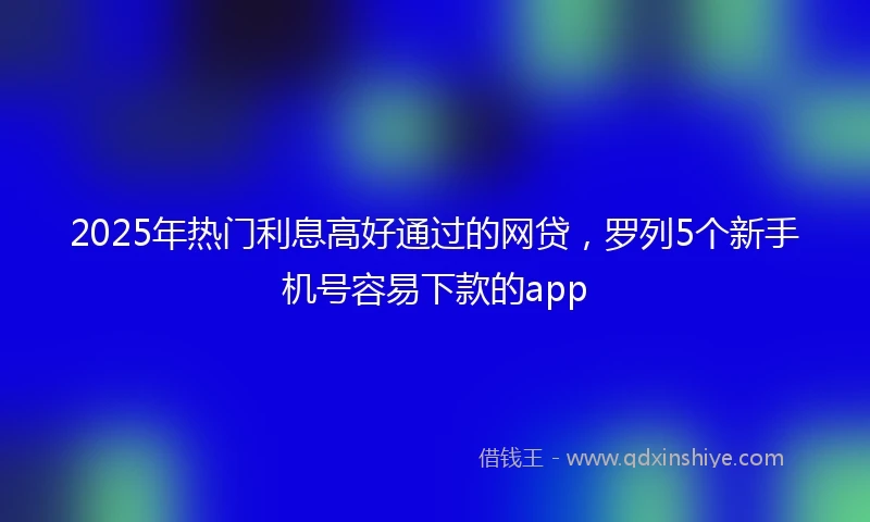 2025年热门利息高好通过的网贷，罗列5个新手机号容易下款的app