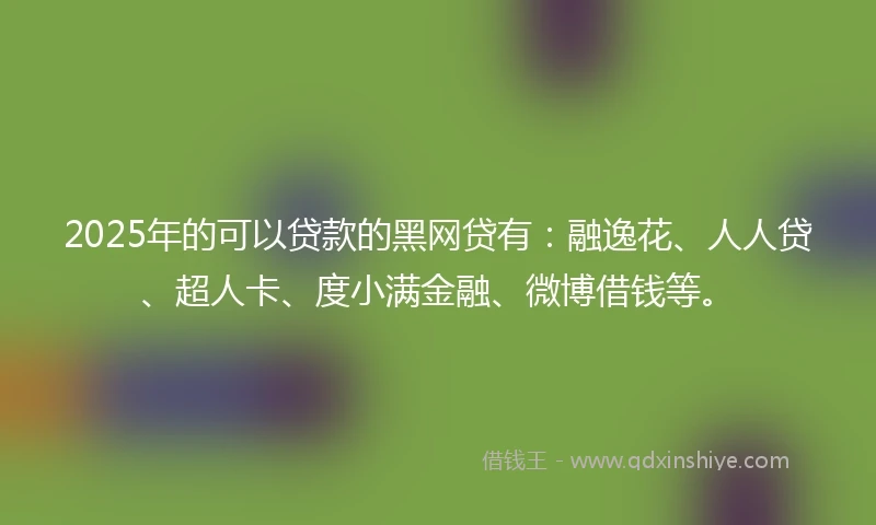 2025年的可以贷款的黑网贷有：融逸花、人人贷、超人卡、度小满金融、微博借钱等。