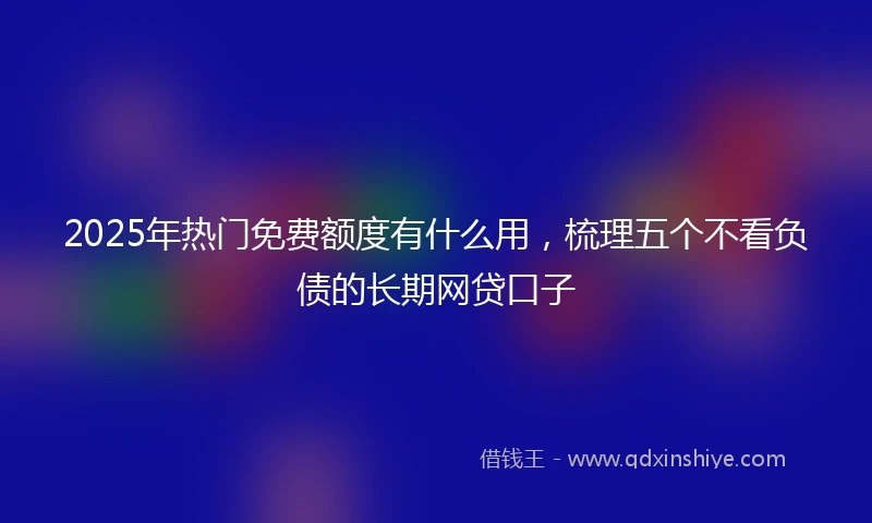 2025年热门免费额度有什么用，梳理五个不看负债的长期网贷口子
