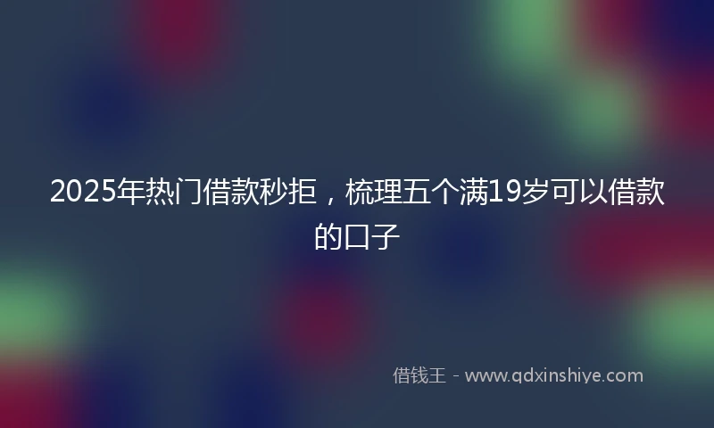 2025年热门借款秒拒，梳理五个满19岁可以借款的口子