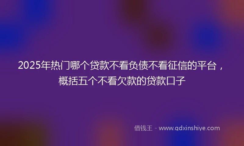 2025年热门哪个贷款不看负债不看征信的平台，概括五个不看欠款的贷款口子