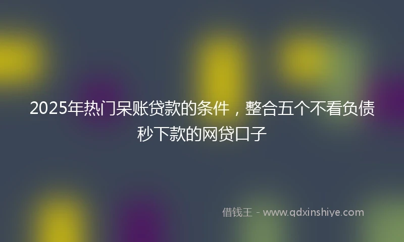 2025年热门呆账贷款的条件，整合五个不看负债秒下款的网贷口子